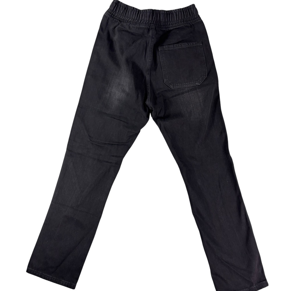 Watson Baggy Fit Jeans Mens 28 Black Distressed Denim Drawstring Waist Straight - Picture 5 of 6